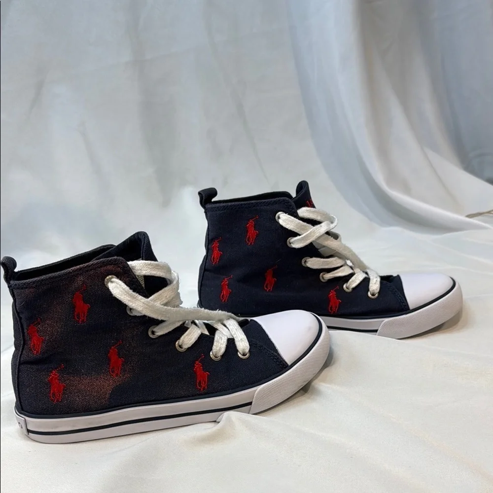 Polo Ralph Lauren Kids' size 3, Navy High-Top Sneakers, pre-owned, ***READ!*** - Picture 8 of 16